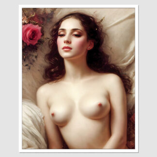 Old Asian Art Nude - SD-03858 A Painting Of A Naked Nude Woman Laying On A Bed, A Fine Art  Painting, Flowers On Heir Cheeks, Old Chines Painting 8Ã—10 â€“ GlossyTreats