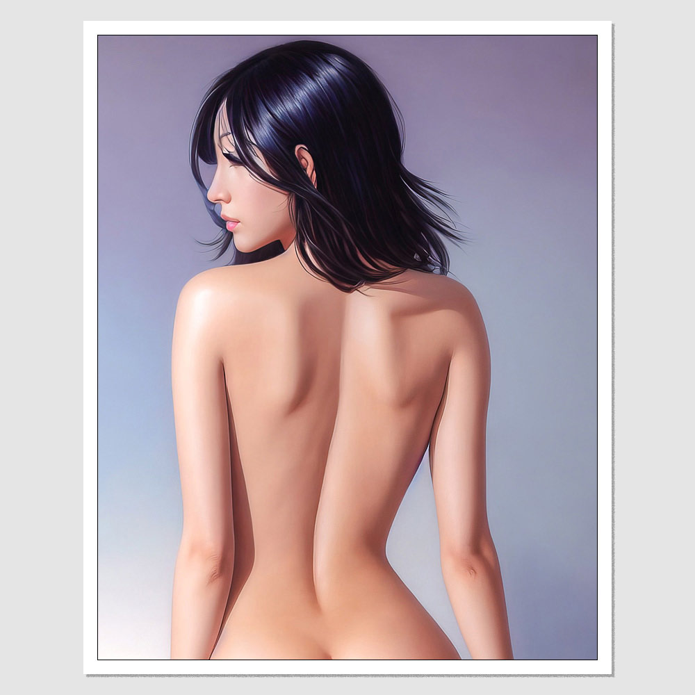 1000px x 1000px - SD-11693 Asian Beauty A Painting Of A Naked Nude Woman With Black Hair,  inspired by Hajime Sorayama, Looking From Behind, As An Anime Character,  Symmetrical Body Features, Shoulder Length Hair, From The